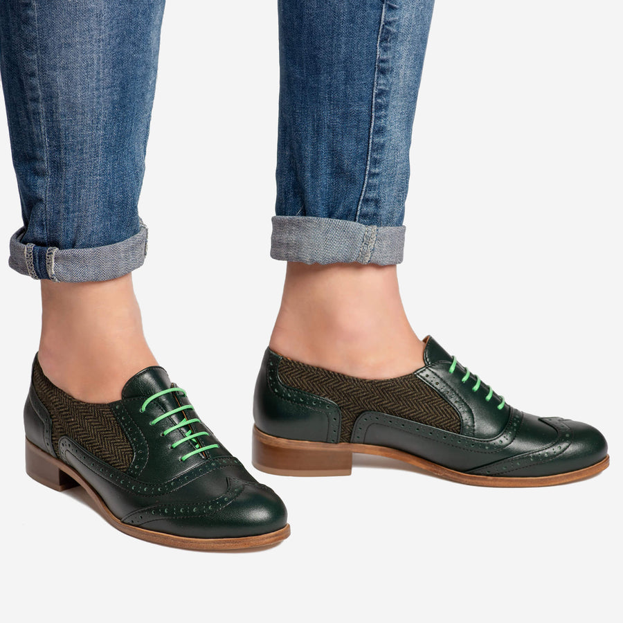 green oxford shoes for women