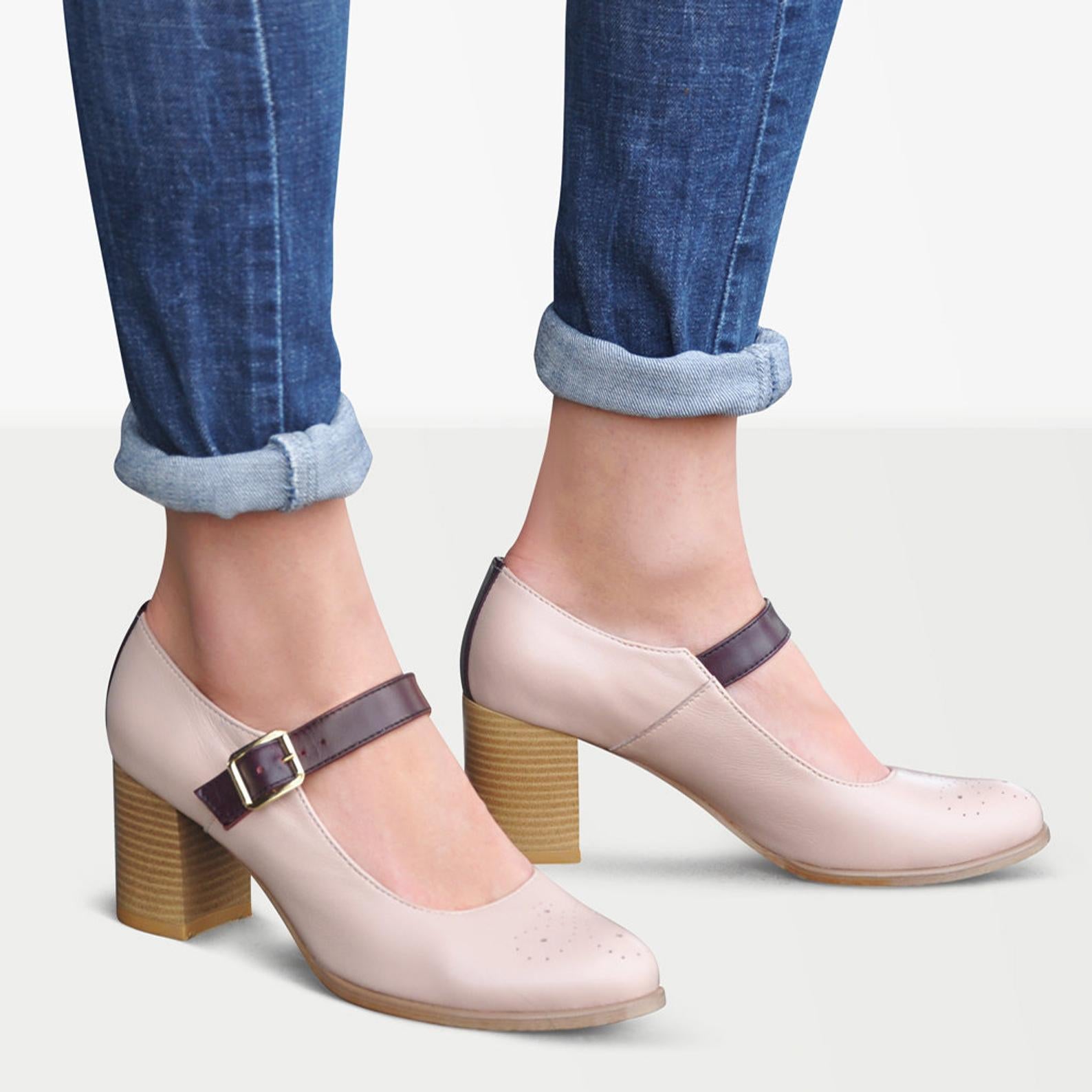 Mid Block Heels Mary Jane Shoes | SilkFred US
