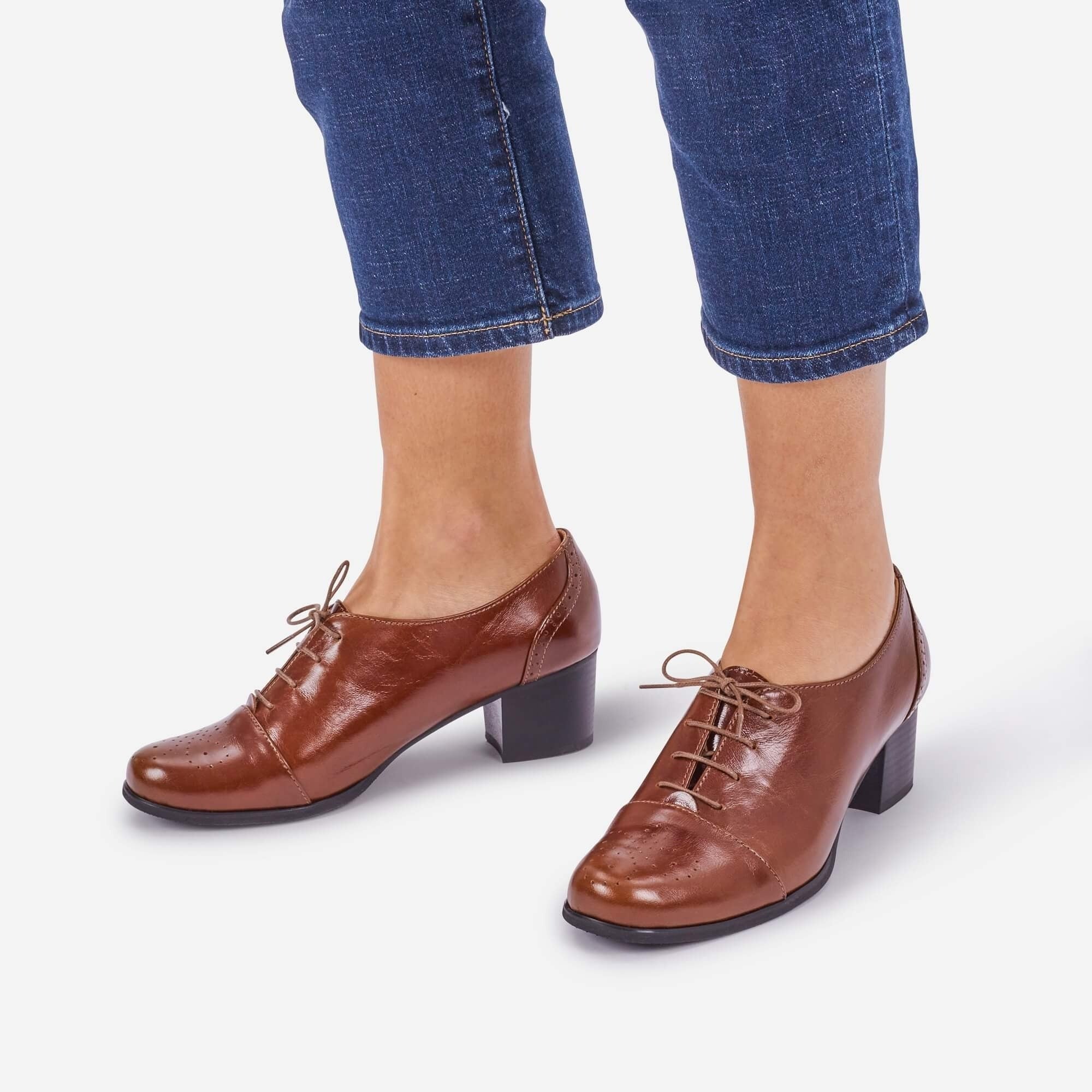 Ollio Women Shoes Classic Laces Up Dress Low Flat Heels Oxford M1914(7.5  B(M) US, Brown) on Galleon Philippines